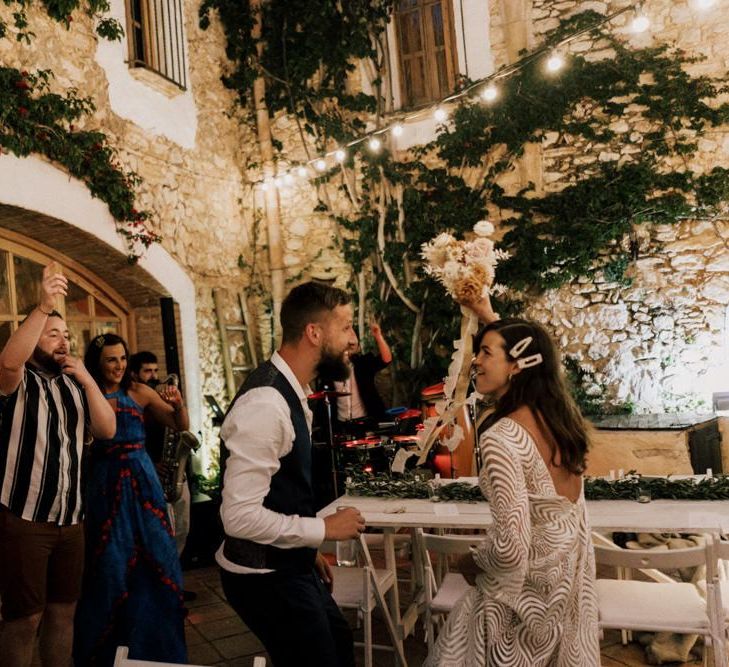 Bride and Groom Dancing at the Evening Reception