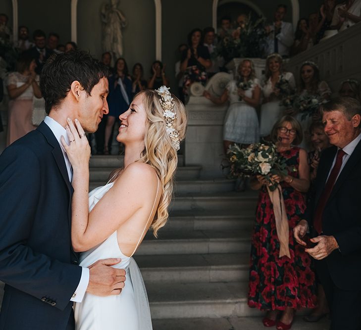 Bride and Groom Just Married at Pynes House, Devon