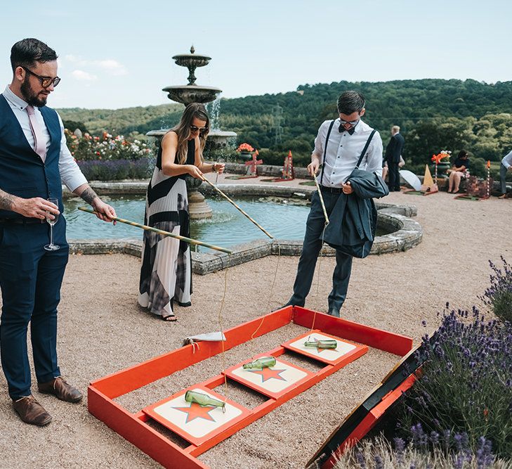 Wedding Guests Playing Fun Fair Garden Games