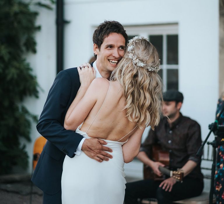 Bride and Groom Outdoor First Dance at Pynes House, Devon