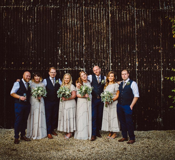 Wedding Party In Sequinned Dresses // Image By Ed Godden Photography