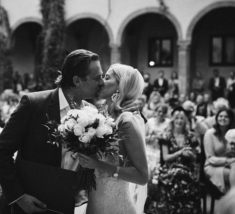 Black and white wedding portrait by Benjamin Wheeler