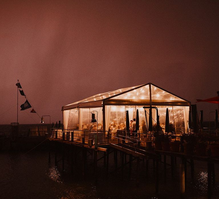 Clear span marquee reception at Peters Beach Sorrento