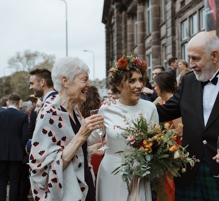 Bride Talking to Wedding Guests