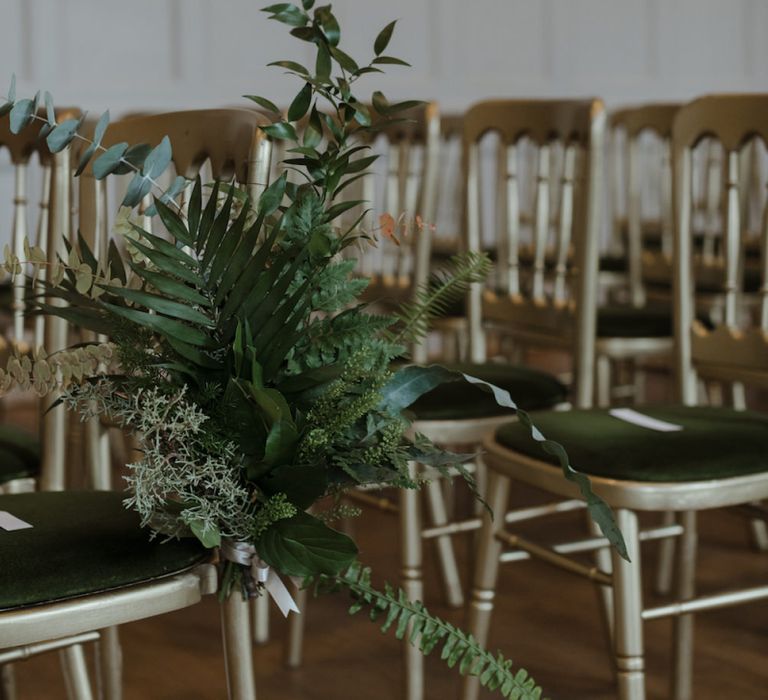 Foliage Aisle Chair Wedding Flowers