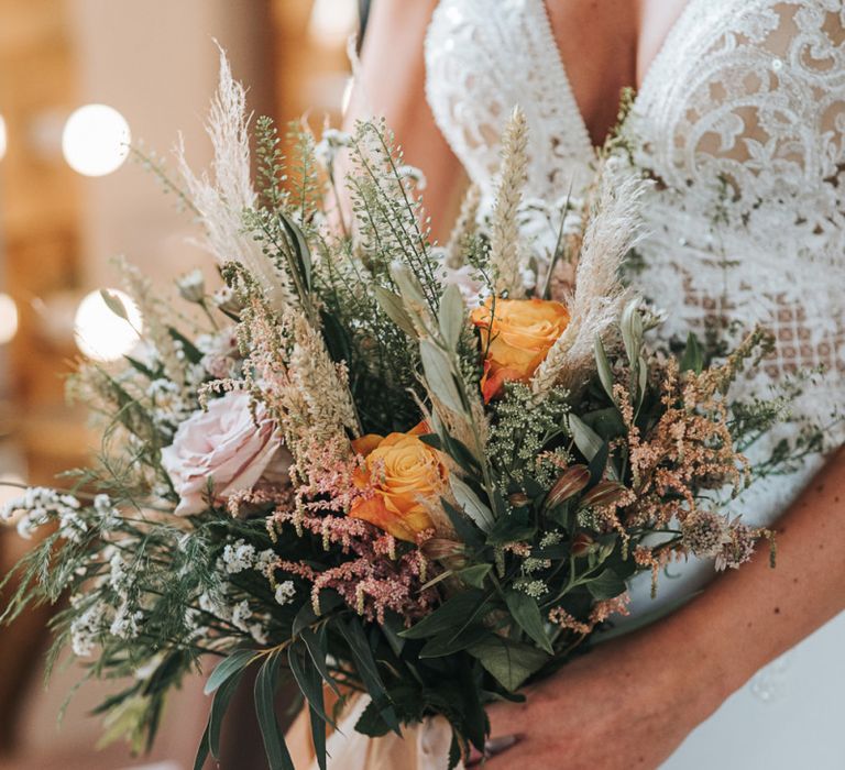 Wedding Bouquet With Beautiful Ribbon Tie