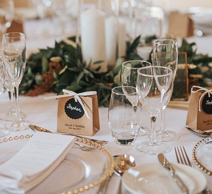 Wedding Table Decor with Favours and Names