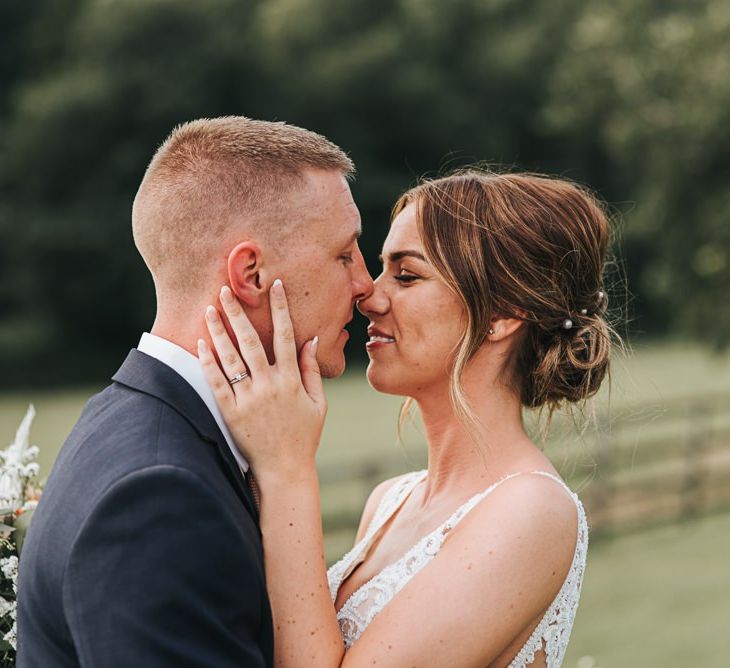 Bride and Groom Kiss