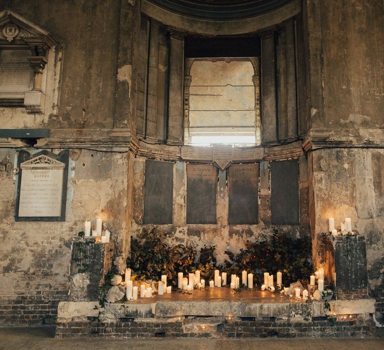 Asylum Chapel Decorated with Candles