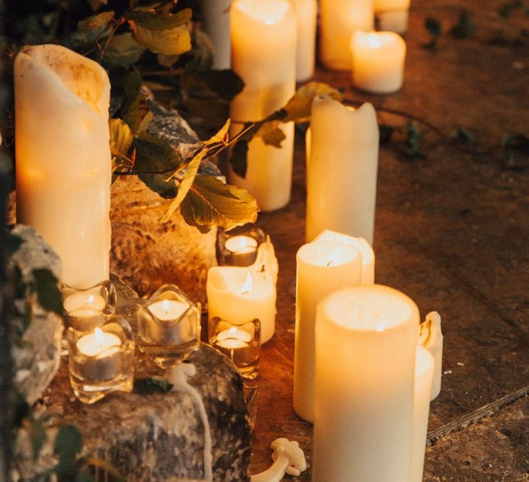 Lots of Church Candles Decorated The Asylum Chapel Altar