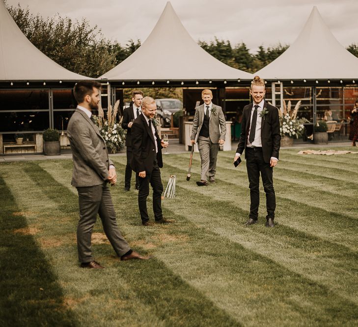 Croquet on the lawn at Southend Barns wedding venue