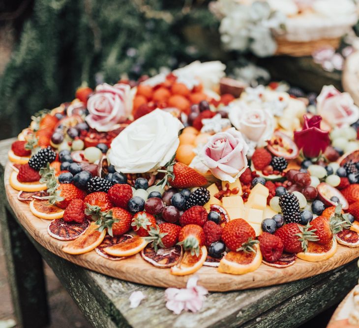 Sharing Platter For Wedding Reception // Disney Princess Bride Sleeping Beauty Inspired Wedding With Opulent Florals And Bride In Blush Pink With Images From Rebecca Carpenter Photography