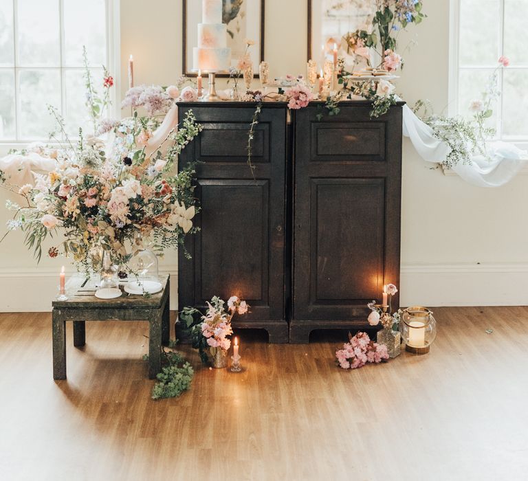 Dessert Table For Wedding // Disney Princess Bride Sleeping Beauty Inspired Wedding With Opulent Florals And Bride In Blush Pink With Images From Rebecca Carpenter Photography