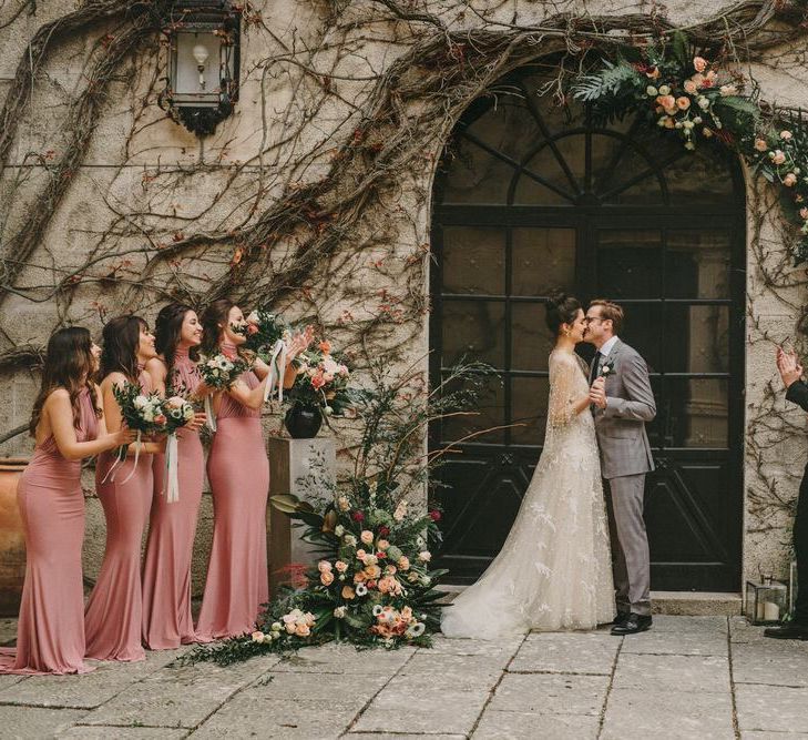 Small Wedding Ceremony with Bridesmaids and Groomsmen