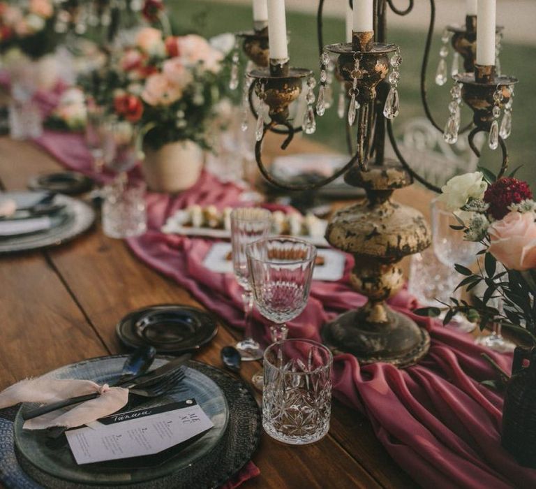 Chandelier Table Centrepiece with Crystal Droplets