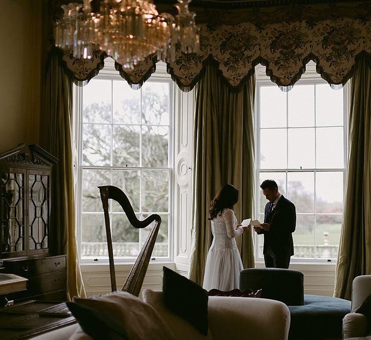 Bride and Groom Saying Their Wedding Vows