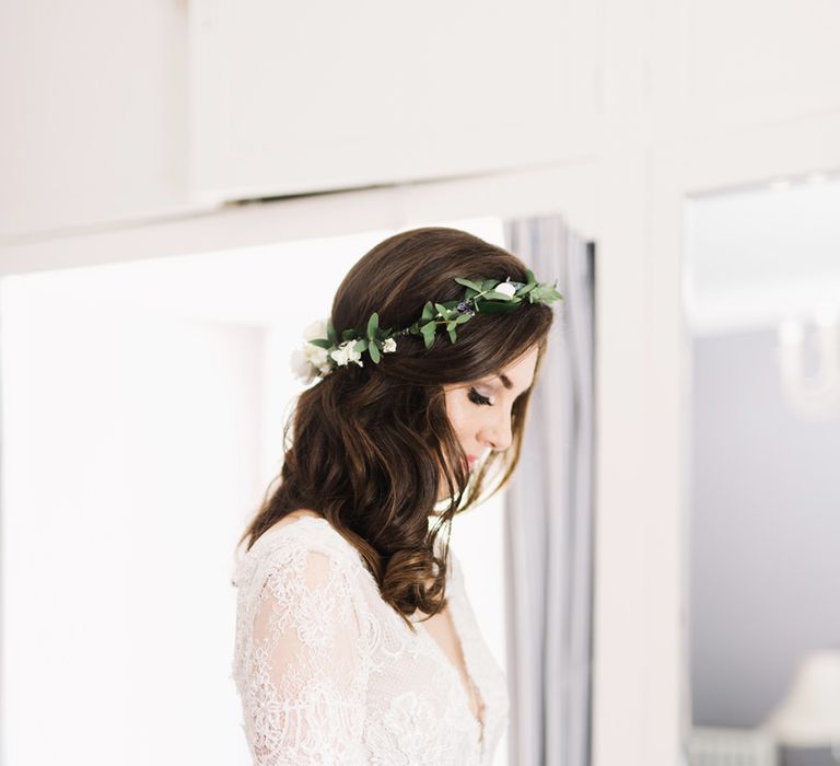 Bride In Foliage Crown