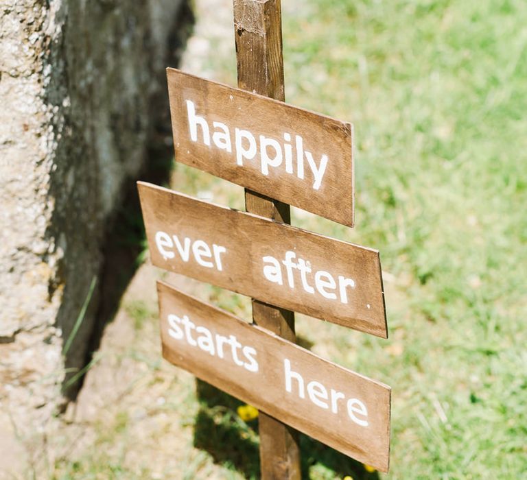 Happily Ever After Starts Here Sign For Wedding