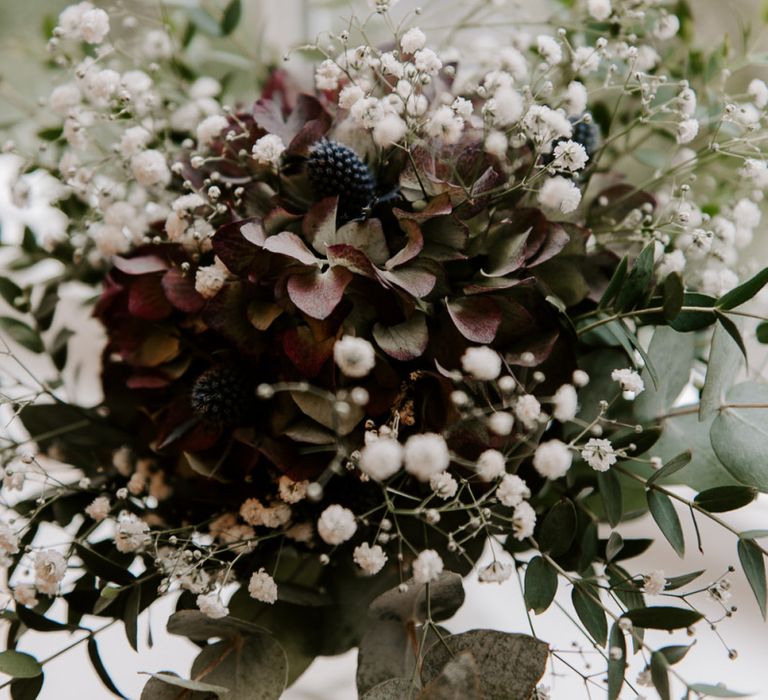 Handmade white floral arrangement for intimate celebration