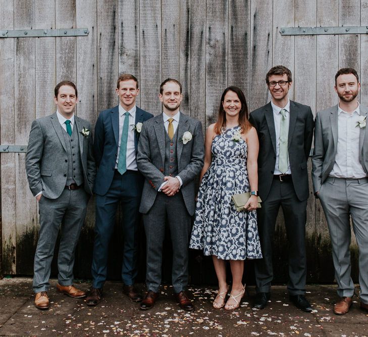 Groomsmen | Gold, Grey &amp; Green Rustic Wedding at The Gilbert White’s 16th Century Hampshire Barn | Joasis Photography