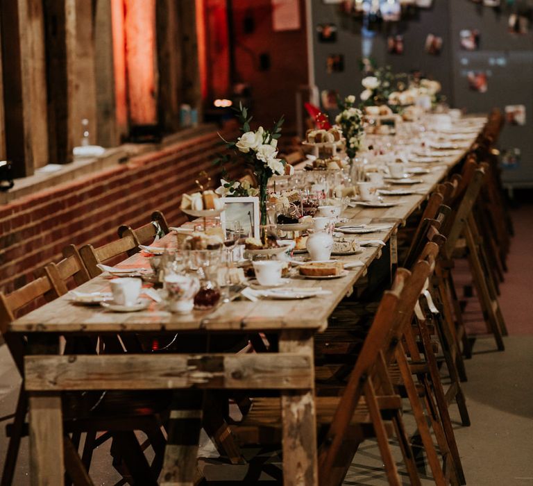 Tabelscape | Gold, Grey &amp; Green Rustic Wedding at The Gilbert White’s 16th Century Hampshire Barn | Joasis Photography