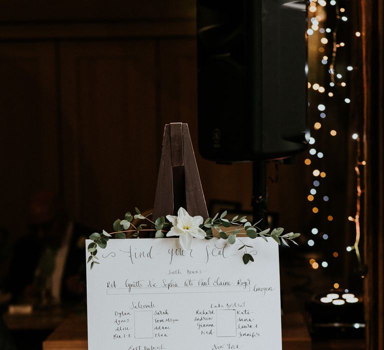 Table Plan | Gold, Grey &amp; Green Rustic Wedding at The Gilbert White’s 16th Century Hampshire Barn | Joasis Photography