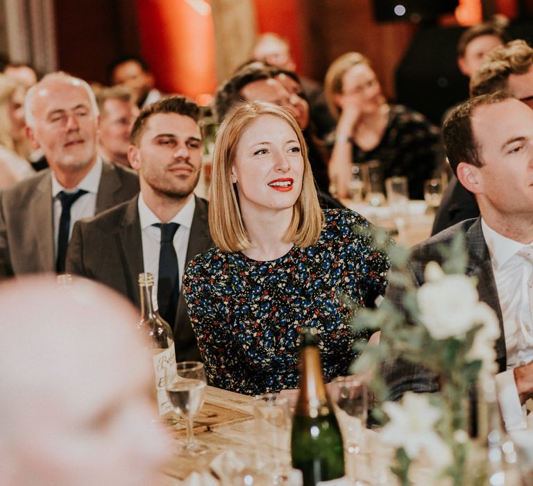 Wedding Guests | Gold, Grey &amp; Green Rustic Wedding at The Gilbert White’s 16th Century Hampshire Barn | Joasis Photography