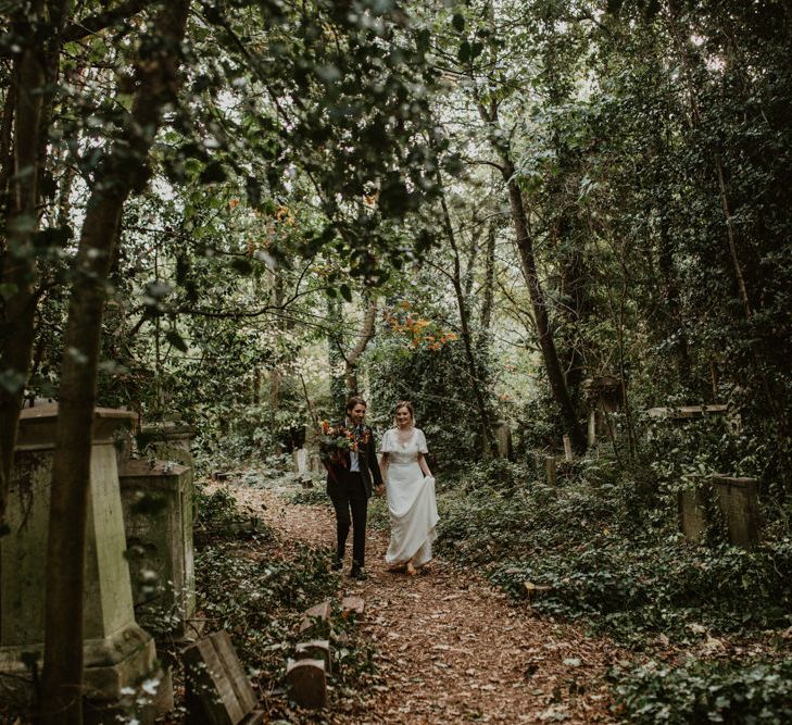 Bride and Groom Portrait in the Forest