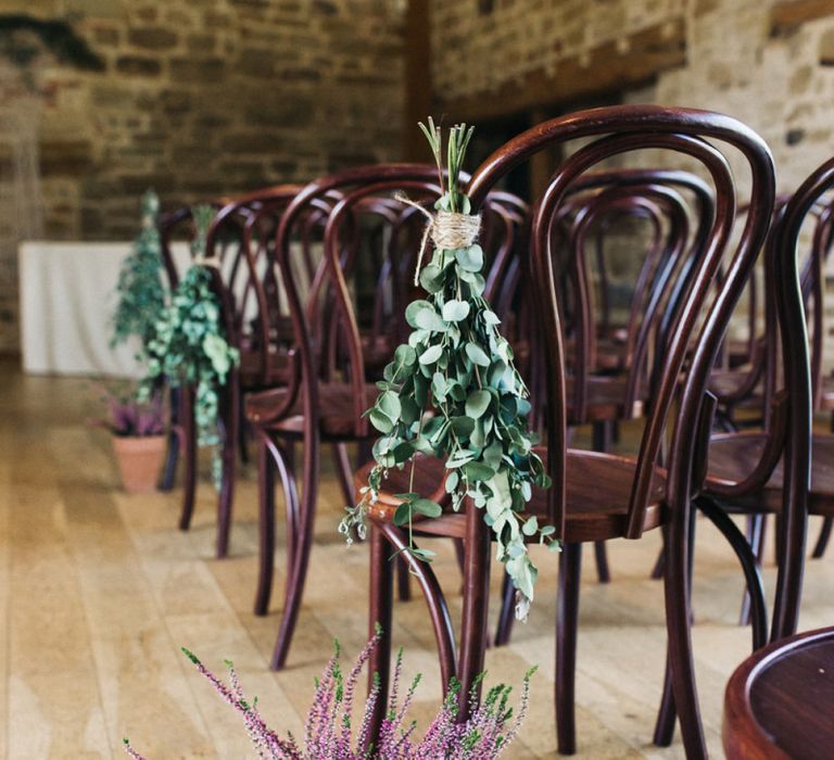 Plant Pot and Foliage Aisle and Chair Back Decor