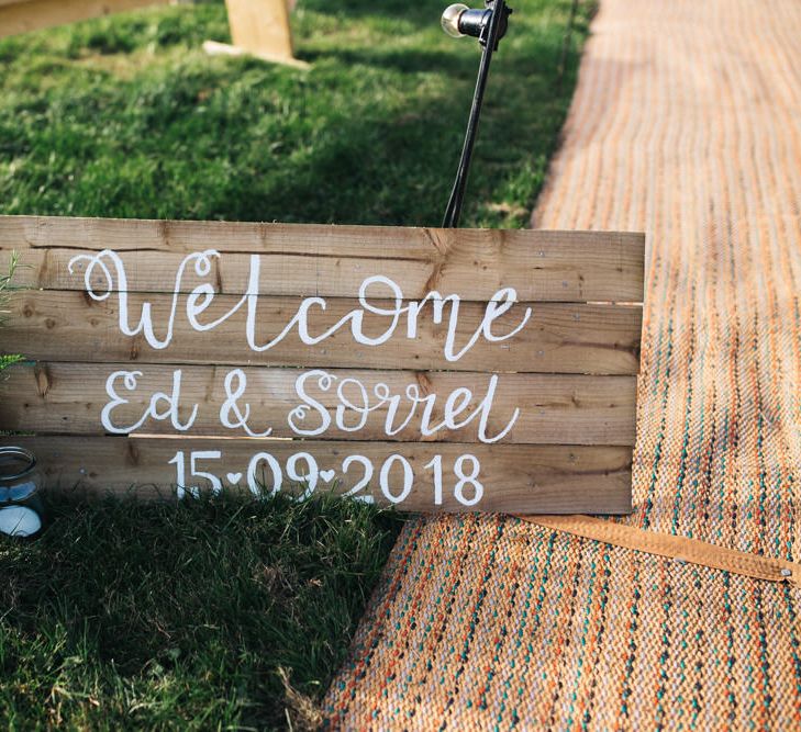 Wooden Welcome Sign