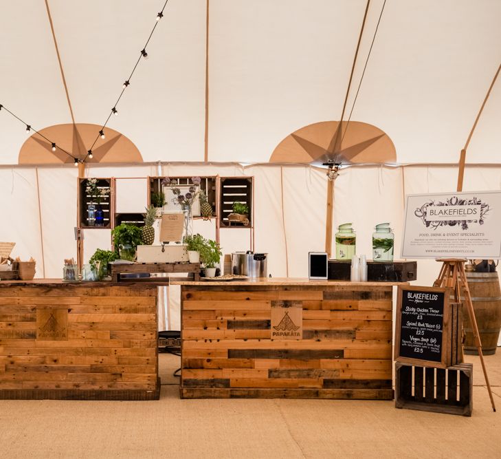 Rustic Bar For Sperry Tent Wedding // Sperry Tent Wedding With Romantic Meadow Inspired Styling