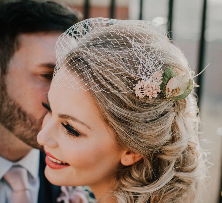 Bridal Up Do | Side Ponytail | Spring Wedding Colours for 2019 | Soft &amp; Muted Spring Wedding Inspiration by Wildflower Hair Company | Gail Secker Photography