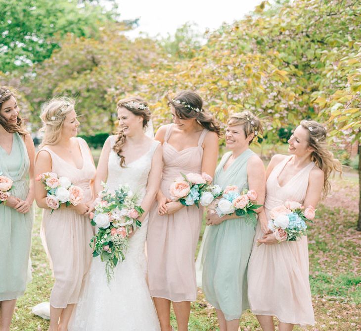 Pastel Bridal Party | Bridesmaids in ASOS Dresses | Preloved Wedding Dress | Spring Wedding Colours for 2019 | Images By Sarah Jane Ethan &amp; Matt Ethan Photography