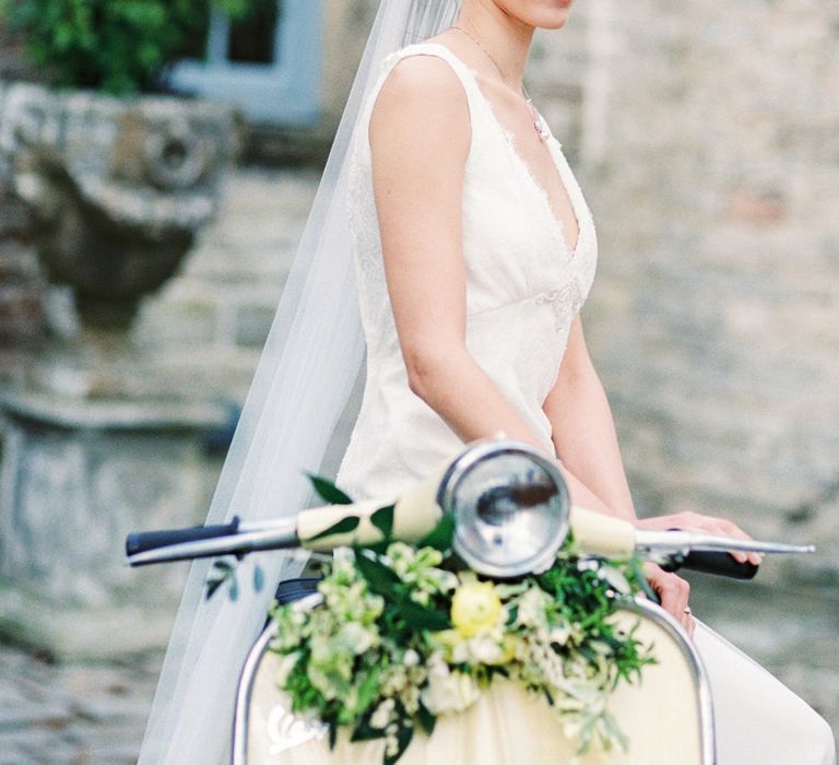 Bride on a Vespa | Spring Wedding Colours for 2019 | Zesty Spring Wedding Inspiration | Spring Wedding by  Weddingcreations UK| Bowtie and Belle Photography