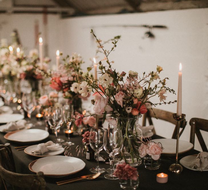 Charcoal Grey Table Linen For Wedding // Image By James Frost Photography