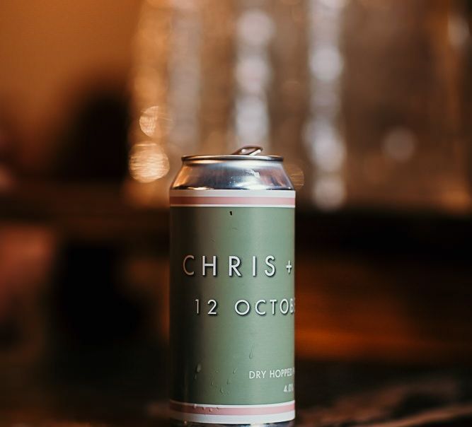 Personalised beer cans for city celebration with contemporary styling in East London