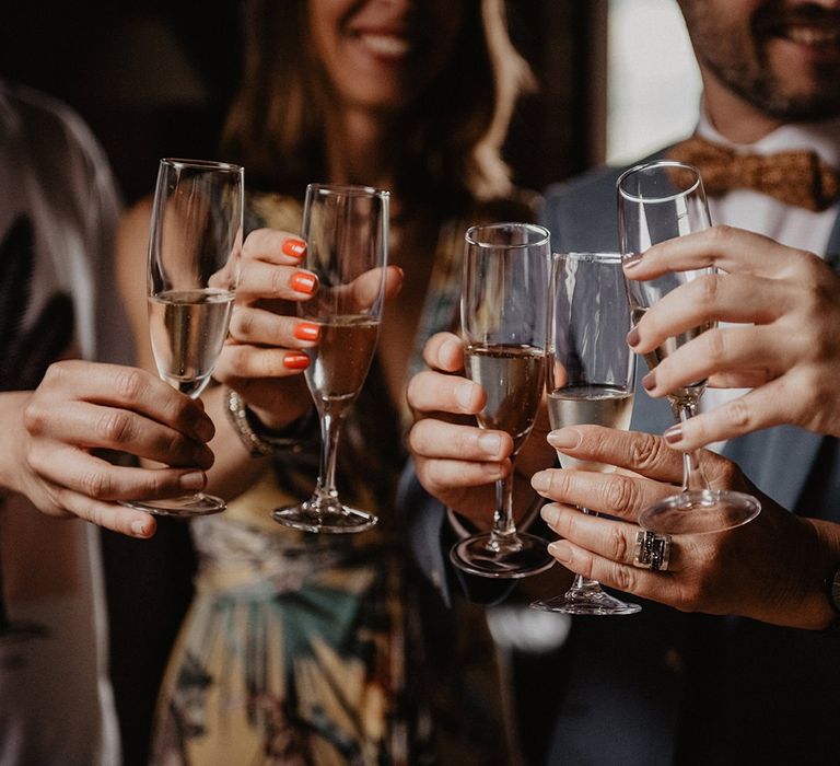 Cheers at the French wedding