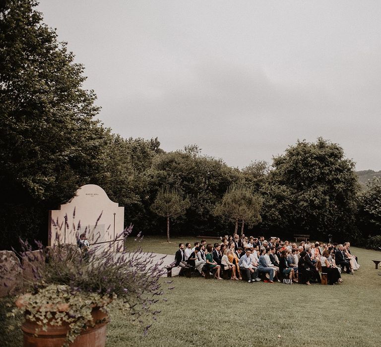 Outdoor wedding ceremony in France