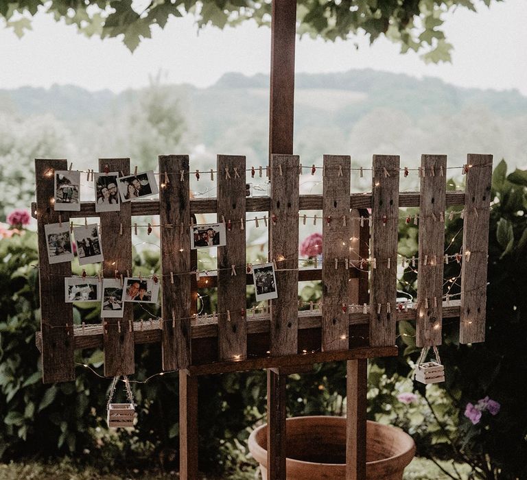 Homemade photo booth at wedding