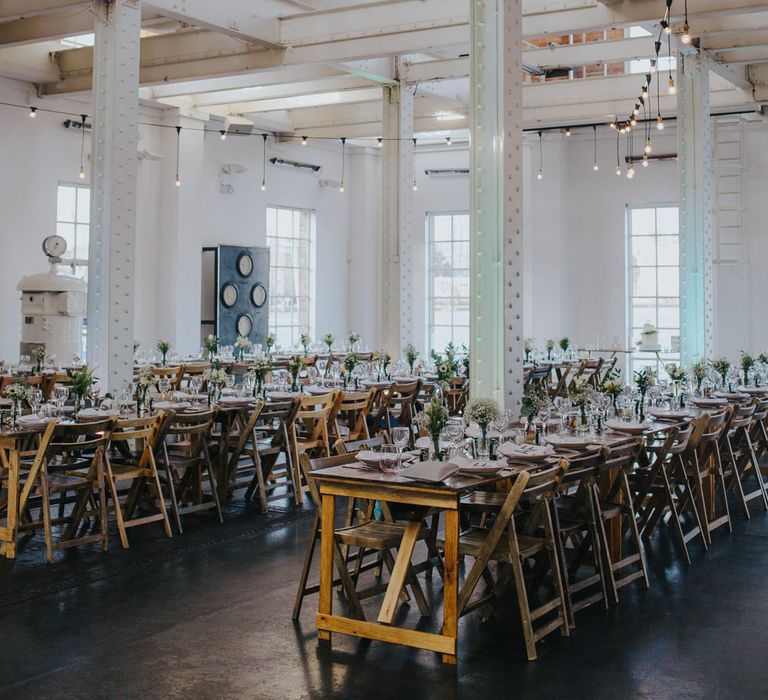 Festoon Lighting // Stunning Simple Decor for Reception // Trestle Tables and Glassware // Images by Remain In Light