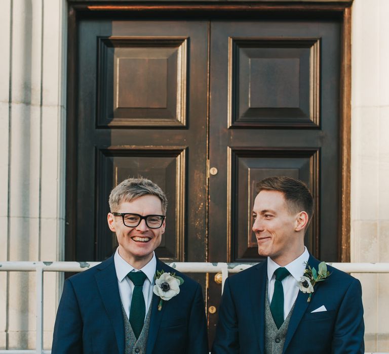 Groom and Best Man Outside The West Reservoir Centre, Stoke Newington // Images by Remain In Light