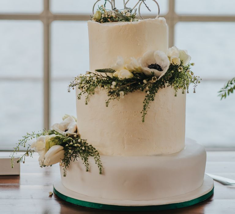 Cake Topper Made By Brides Father // Three Tiered Cake. Traditional Fruit Cake Following Brides Grandma’s Recipe, Chocolate Fudge and Victoria Sponge As The Top Layer // Images by Remain In Light