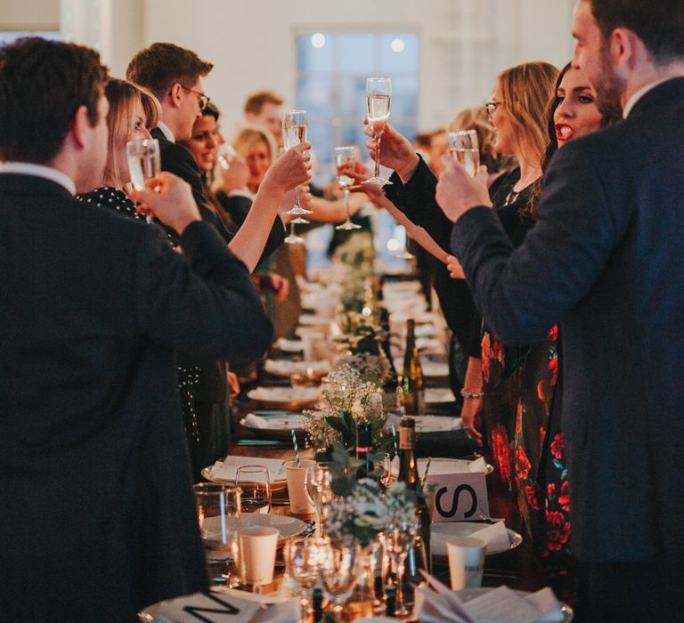 Winter Wedding at The West Reservoir Centre, Stoke Newington | Bride wears Maggie Sottero Dress | Bridesmaids in ASOS | Images by Remain In Light