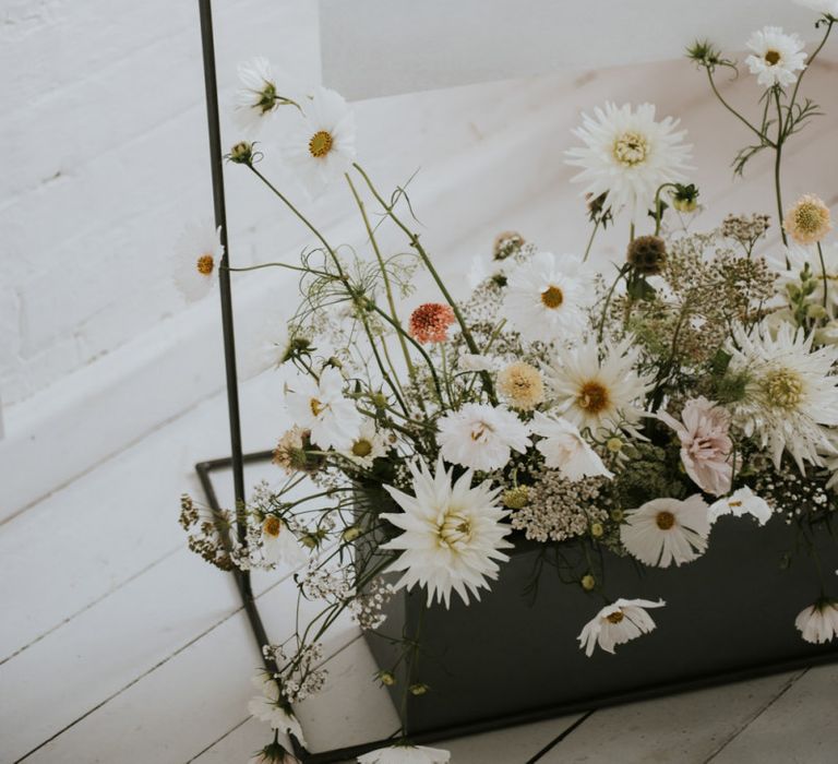 planter box wedding decor