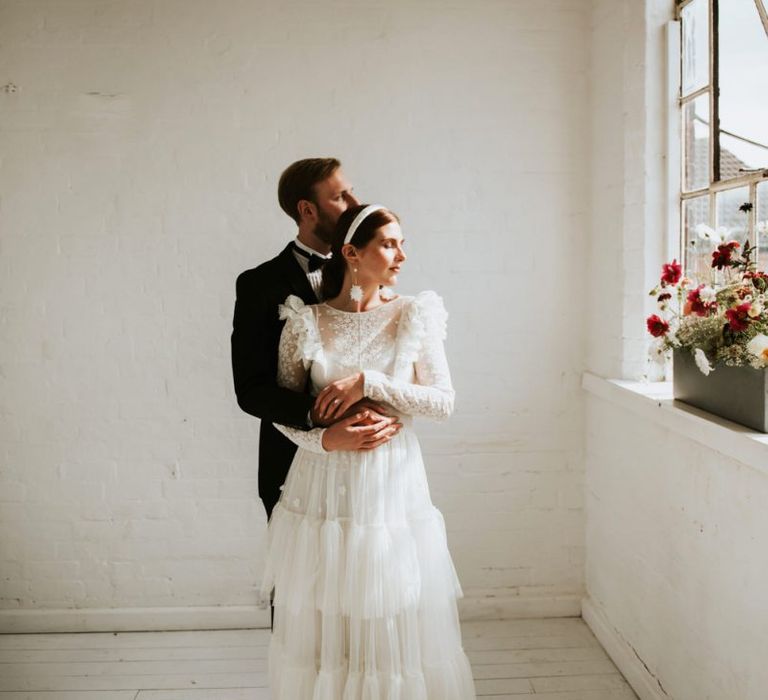 tiered wedding dress by KATYA KATYA for minimalism wedding dress