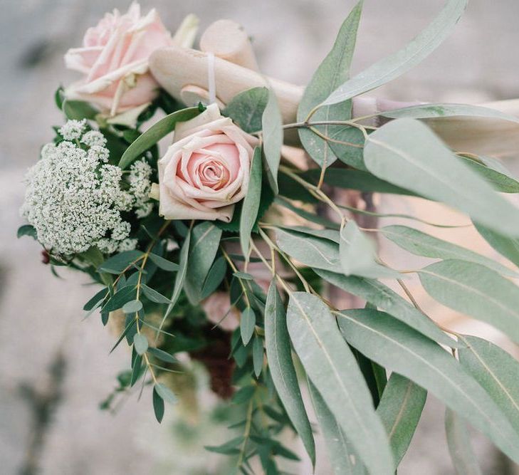 Pink Rose and Olive Branch Chair Back Decor