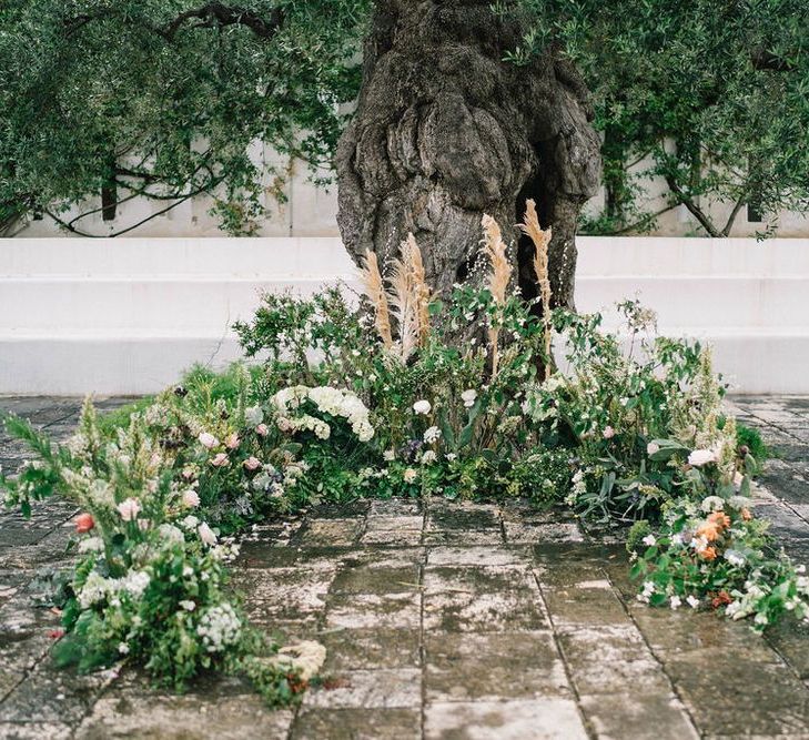 Semi Circle Floor Wedding Flowers