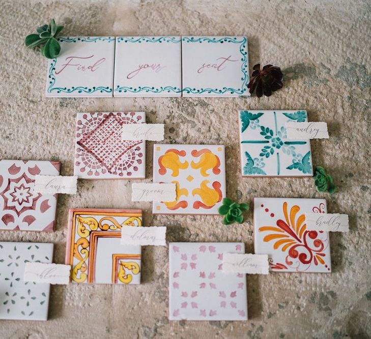 Ceramic Tile Table Plan and Escort Cards