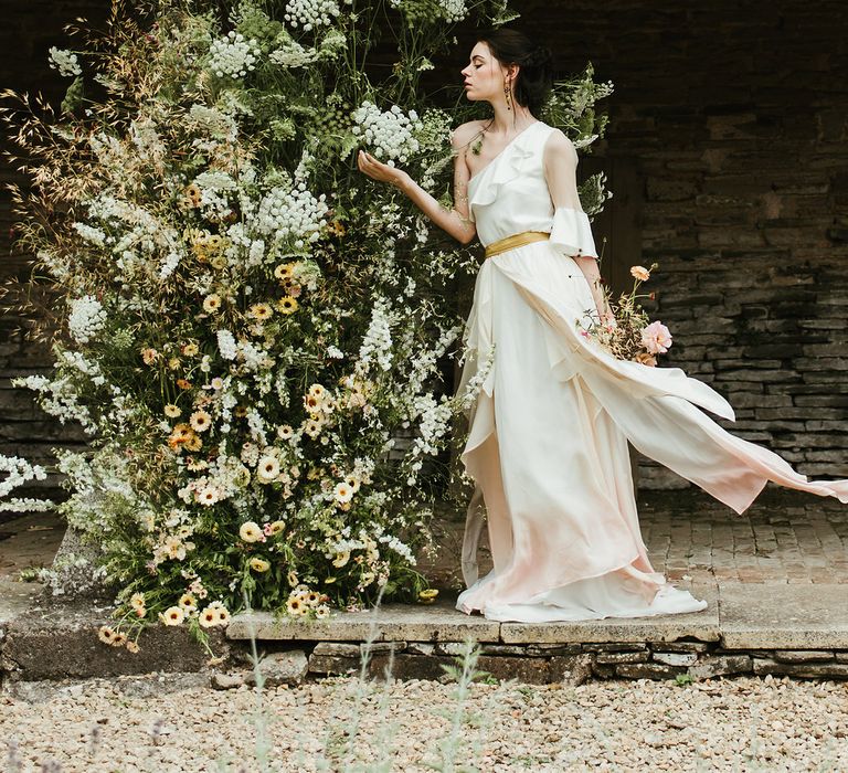 Bride In Jessica Turner Designs Dress // Broadfield Court Romantic Wedding Venue Styled By Kate Cullen Fine Art Bridal Style Images By Georgina Harrison Photography