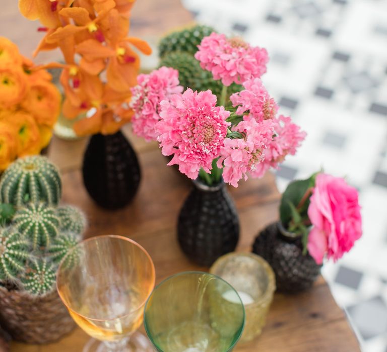 Delicate &amp; Feminine, and Bold &amp; Passionate Frida Kahlo Wedding Inspiration at Horniman Museum Glasshouse Venue | Styled by Anna Fern Events | Elizabeth’s Cake Emporium | Wild About Flowers | Joanne Fleming Design Gowns | Roberta Facchini Photography